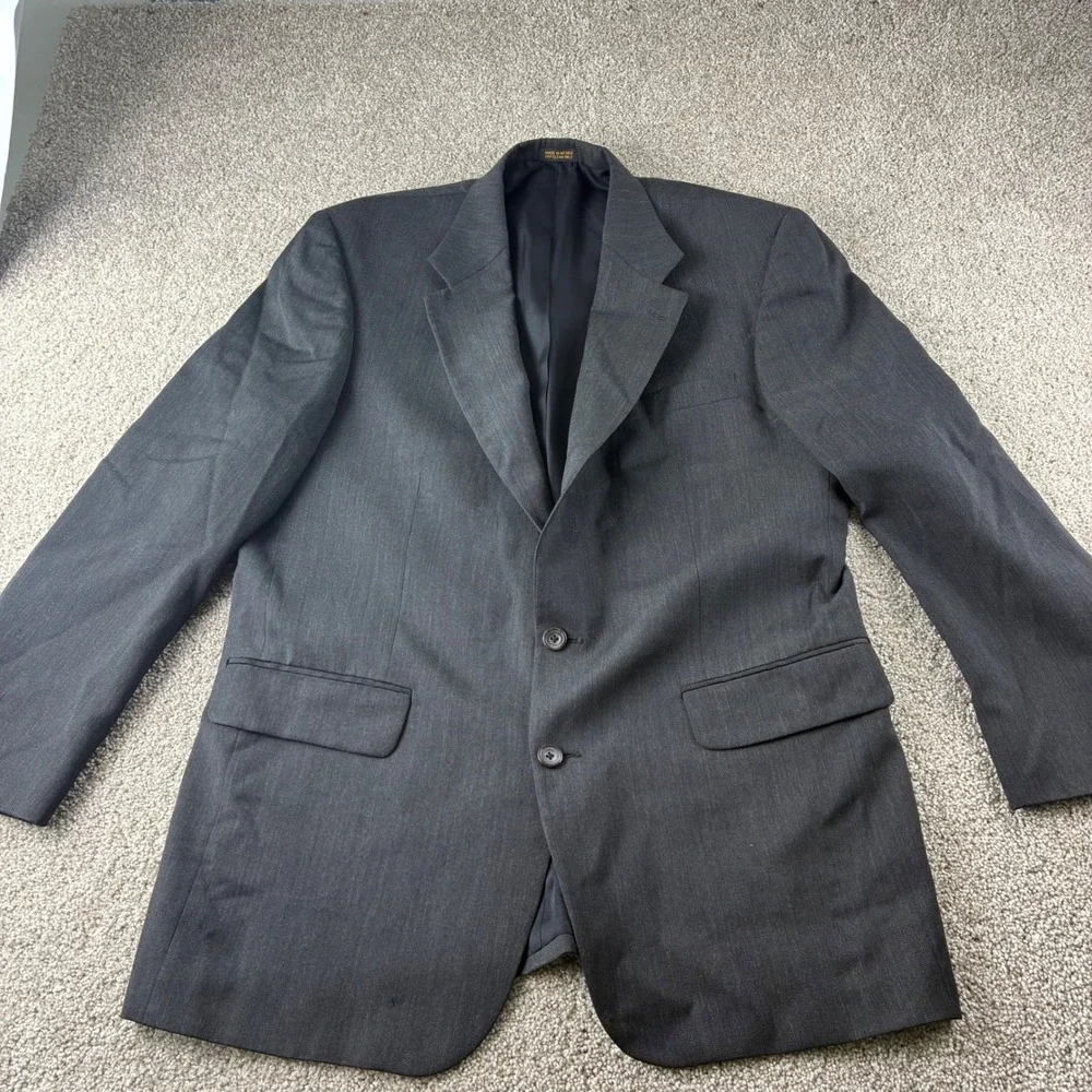 Oscar de la Renta Menswear Gray Wool Blazer Jacket‎ 42L W36 Made in Mexico - Picture 8 of 8